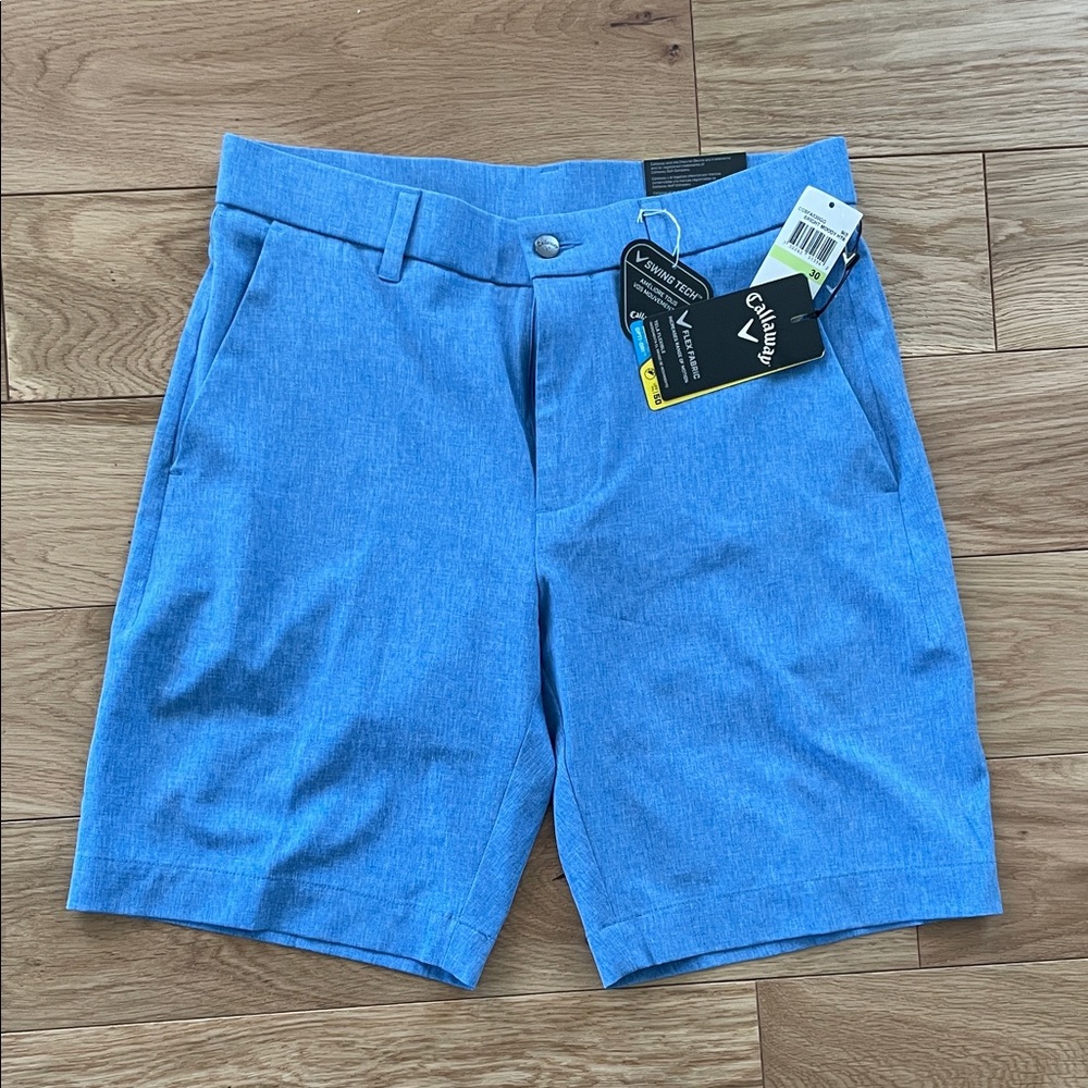 Callaway Men's Light Blue Flat Front Shorts